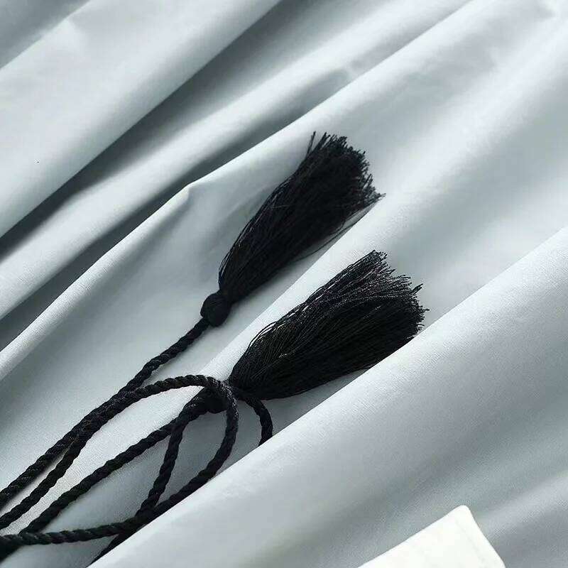 Bohemian Patchwork Dress Mid Length Shirt Skirt Ethnic Style Loose V-Neck Seaside Vacation Early Spring