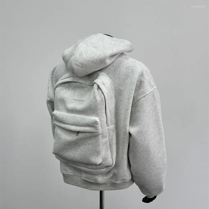 Men's Hoodies Juspinice Korean Fashion Spring Hooded Sweatshirt Back Backpack Design Sense Casual Top Jacket Male Clothing