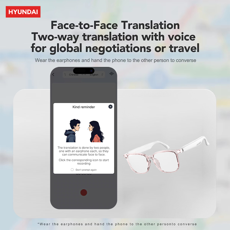 HYUNDAI sunglasses designer women Fashion Earphones New high quality sun glasses luxury Women Sunglasses Mens With Translation AI headset HY-C8 PRO