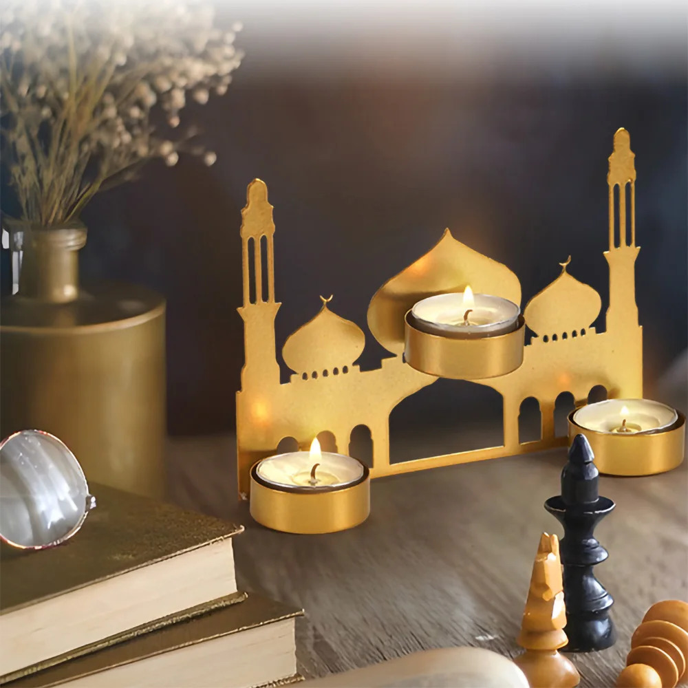 Ramadan Decoration Candle Holder Ramadan Candlestick Ornament Ramadan Candle Holder Islam Muslim Party Decor Desk Accessorie 250605