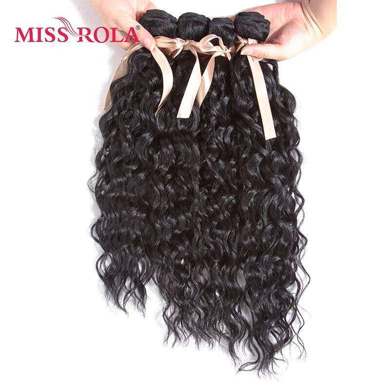 Miss Rola Synthetic Curly Weave 15-18inch 4pcs/Package 200g Kanekalon Hair Extensions 1# Black Bundles Deals for Women