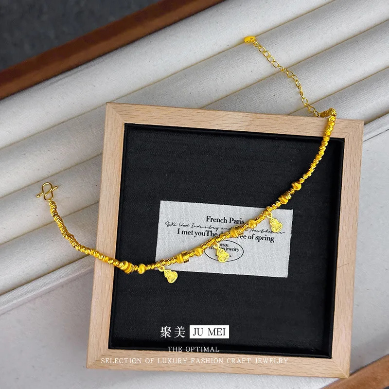 9999 24Kreal gold store same style gold womens foot chain gourd sexy womens jewelry 250528