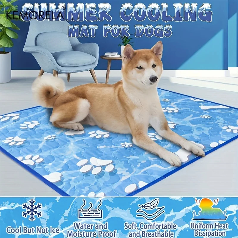 KEMORELA Large Dog Cooling Pad SelfCooling Ice Silk Washable Pet Mat for Summer Comfortable Dogs And Cats 250609