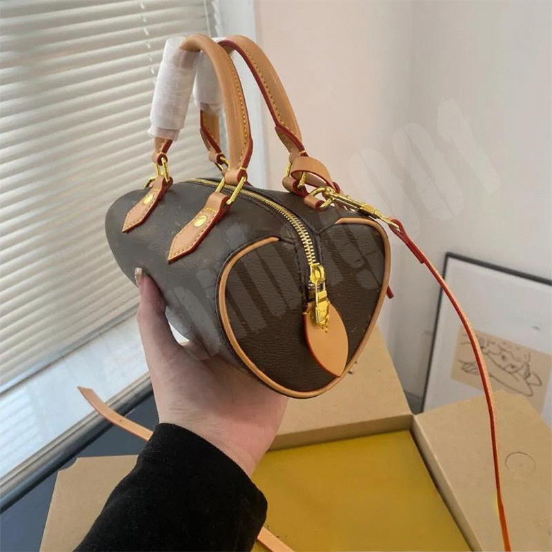 Top Designer bag Mini Nano 16cm 20cm Shoulder Bag Women Leather Denim Crossbody Luxury Brand Embossed Tote Purse Brown Flower zipper vintage Handbag 16cm Pillow bag