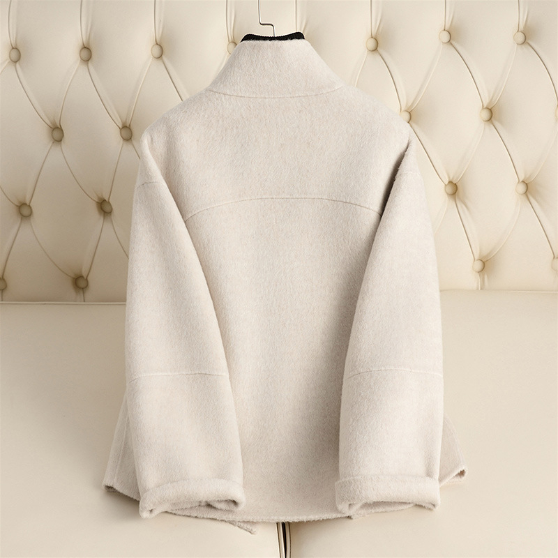 CC2372 New autumn and winter double-faced cashmere coat new Chinese style loose woolen coat for women