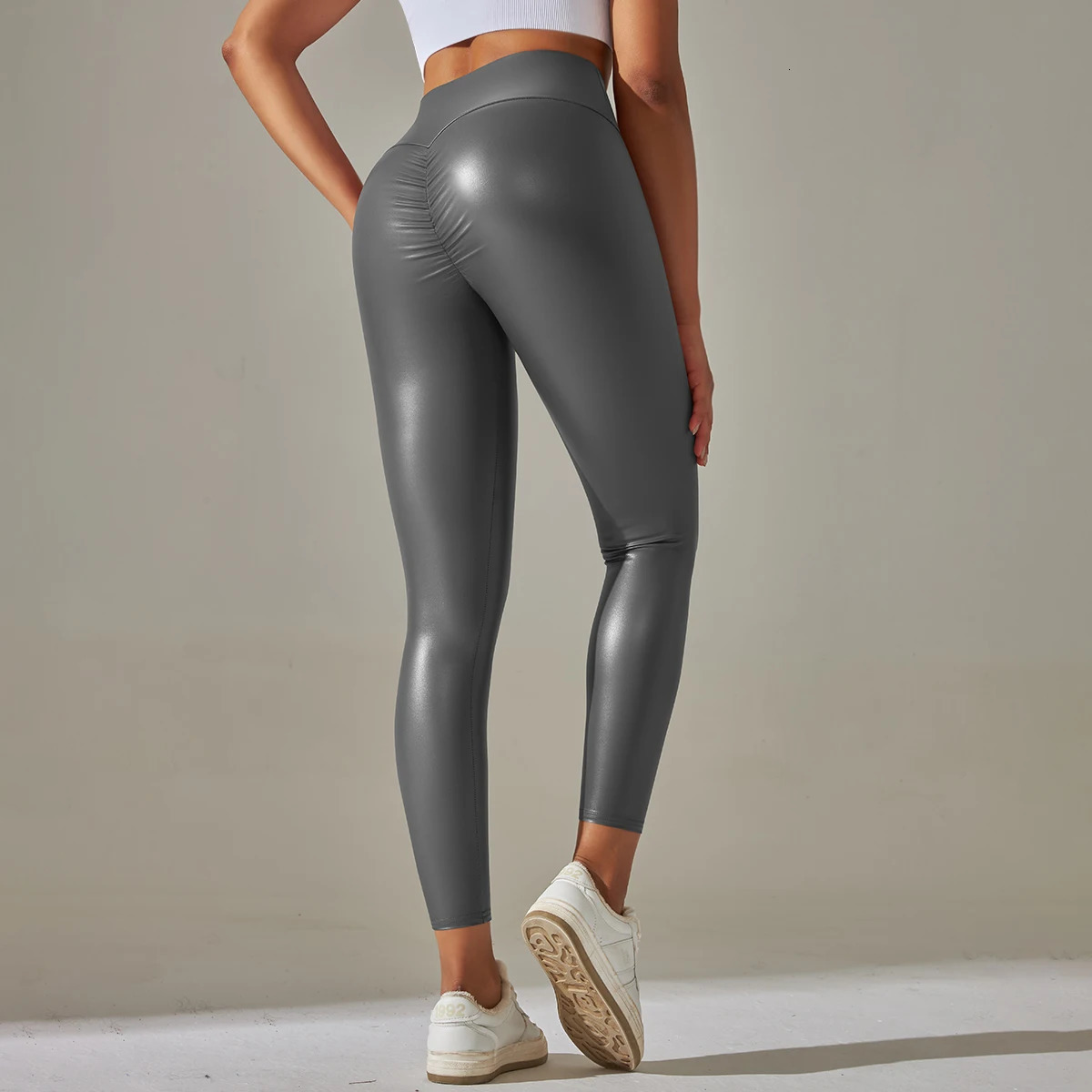 PU Leather Legging Sexy Scrunch Butt Leggings Girls Faux Pants High Waist Push Up Casual 6 Color 250603