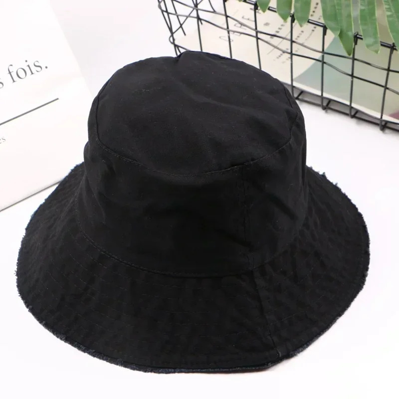 Denim Bucket Hat Cotton Washed Fishing Hunting Cap Outdoor Beach Fisherman Panama Womens Bucket Hat K Pop Bob Dropship 250606