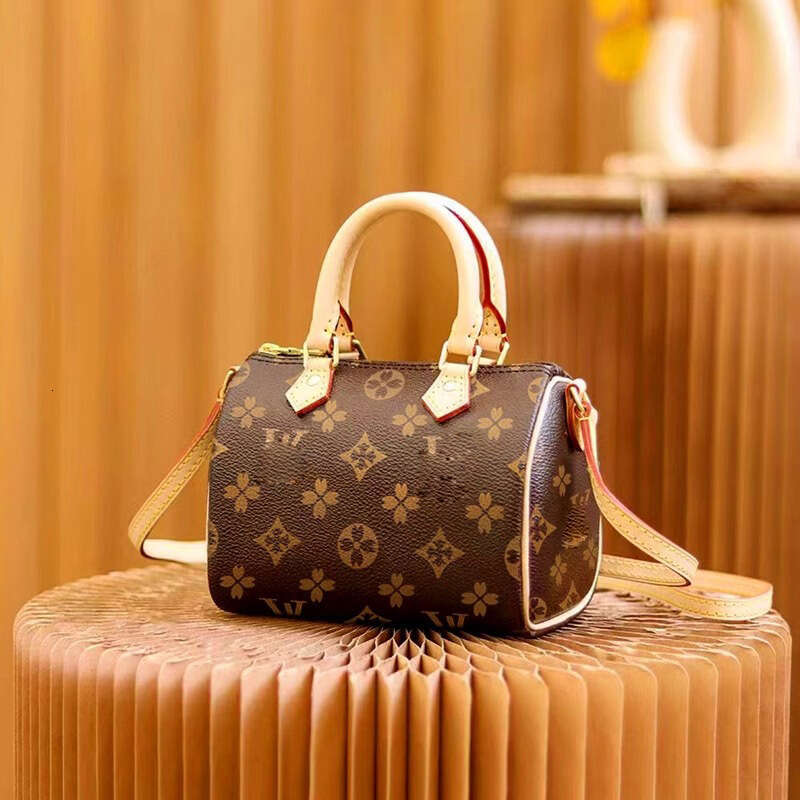 Women's Counter Genuine Leather 2025 New Style Old Flower High-end Handbag Crossbody Boston Pillow Bag