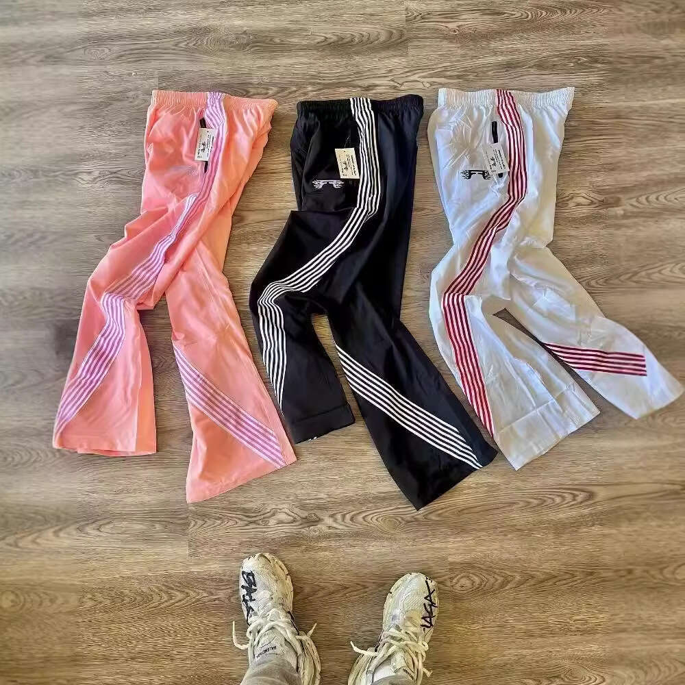 American style striped casual for men and women, y2k high street loose sports wide leg pants, track pants gift for man