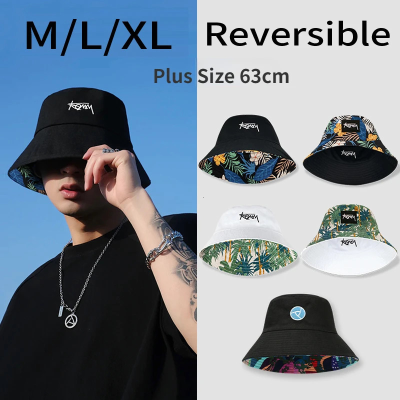 Big Head Letter Bucket Hat for Men Women XL Large Hip Hop Cap Fisherman Hat Summer Sun Hat Plus Size Panama 250606