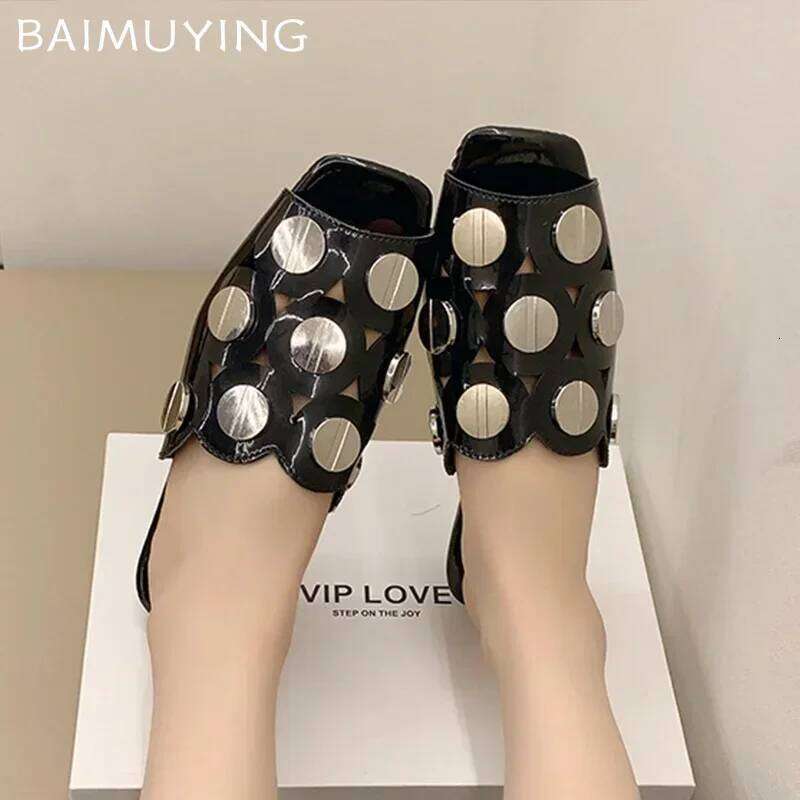 Designer Women Slippers Elegant Heeled Sandals Fashion Woman Shoes 2025 Brand Slides Chunky Party Dress New Mujer Zapatos