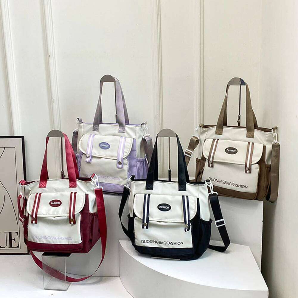 Colorblock Large Capacity School Bag Casual NEW hot Shoulder Purse for Women Teen Girls Students