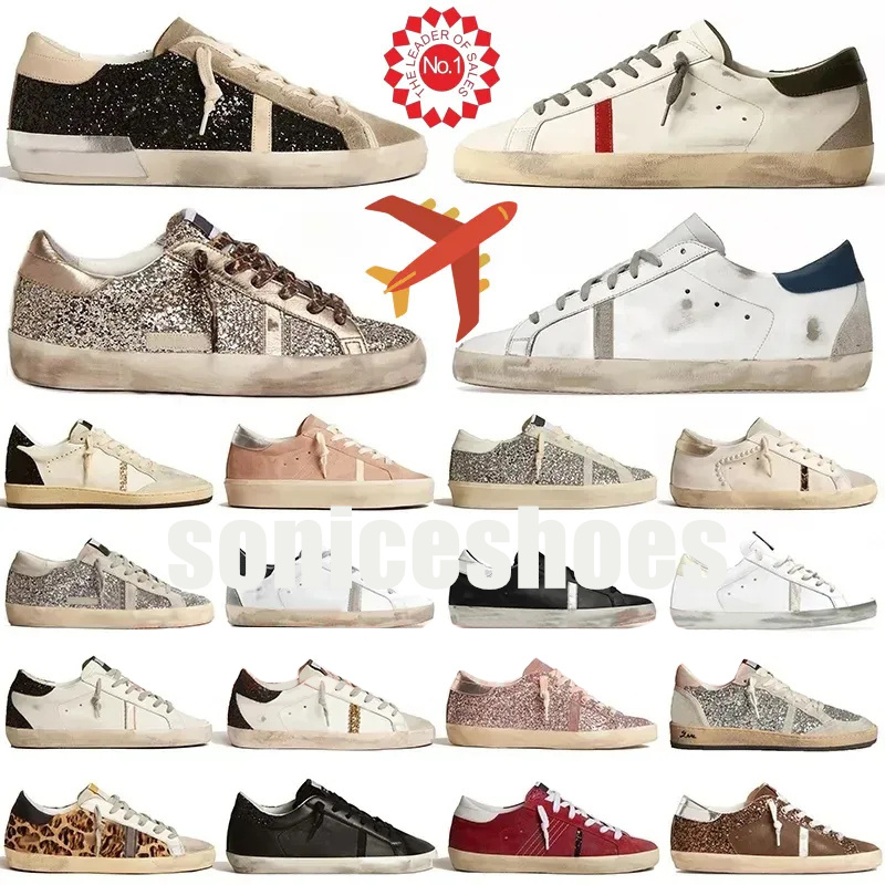 2025 Designer Old Shoe Loafers Sneakers Super-star S Shoes Leather Italy Dirty Brand Women Men Ball Casual Star Trainers Top One 35-45