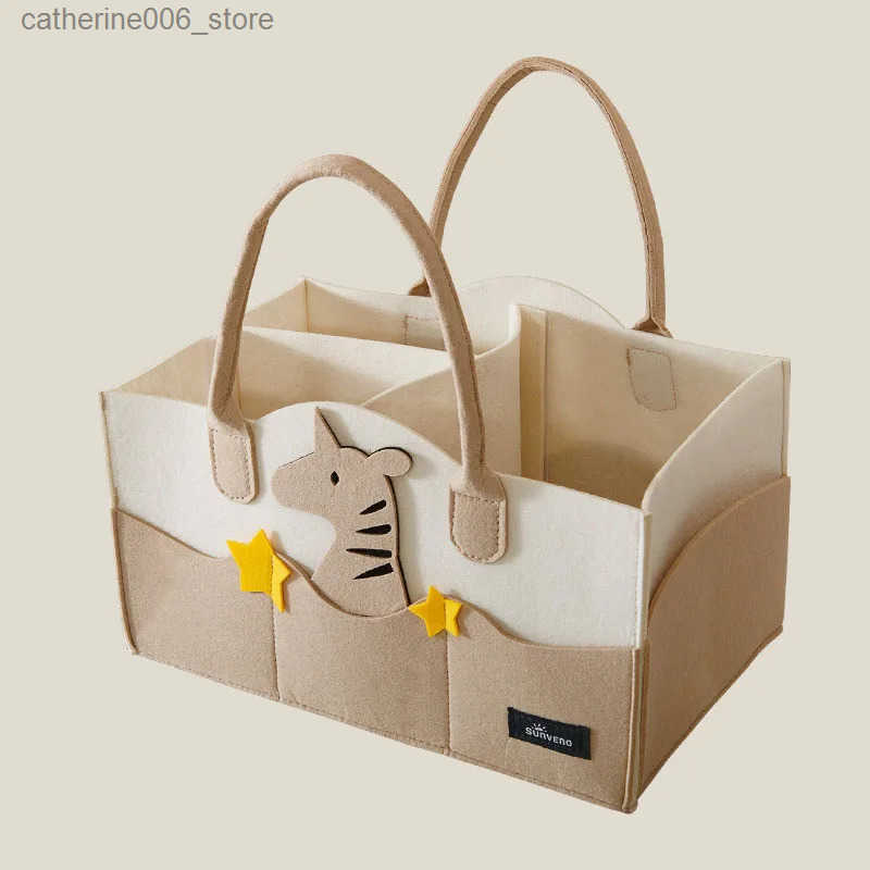 Felt Diaper Bag Baby Organizer Pockets handheld mummy bag mother and baby storage bag Nappies Organizer Portable Mom Tote Basket y250609TRF8