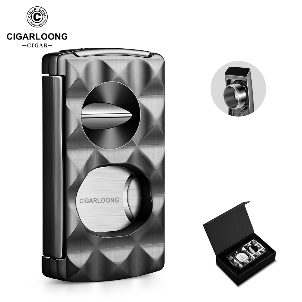 Cigar Cutter 4 IN 1 Portable Travel Multi-functional Cigar Drill Puncher V-Shape Tool Smoking Accessories for Gift
