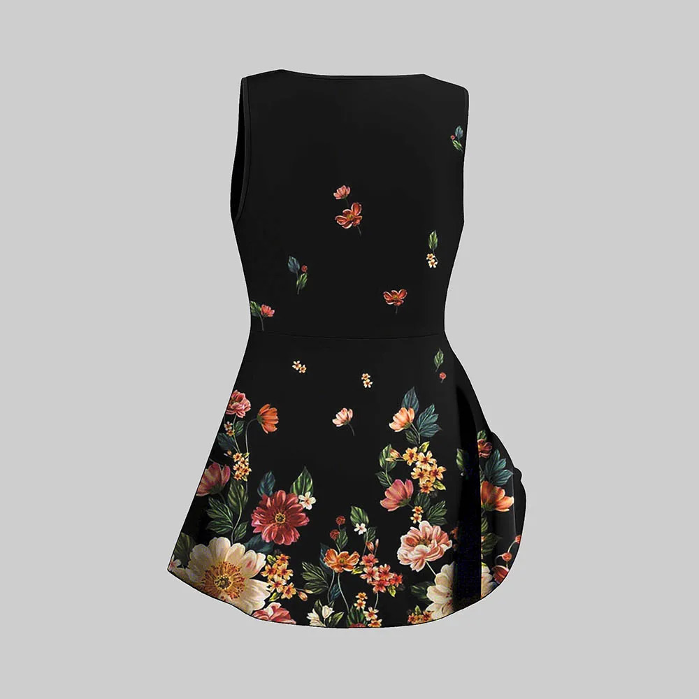 Floral Printed Casual Women Plus Size TwoPiece Set Knotted Ruched Vneck Sleeveless Summer Vest Tee And Slim Yoga 5Point Pants 250603