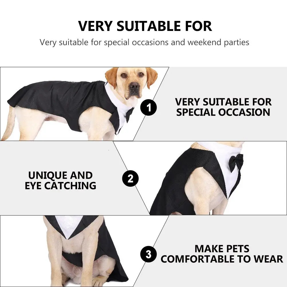 Pet Tuxedo Costume Suit Apparel Formal Wear Dog Elegant Costumes Outfits Dogs Wedding 250609