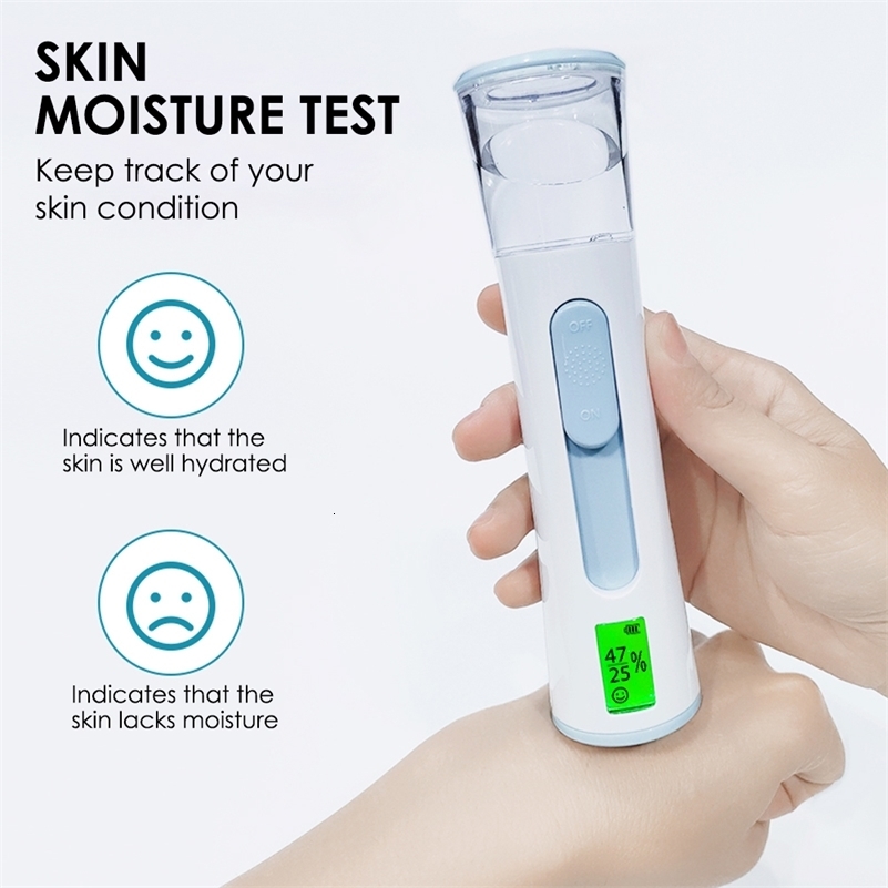 2 IN 1 Portable Mini Facial Steamer 30ML Nano Mist Sprayer Machine LED Rechargeable Deep Hydrating Skin Care Face Skin Test Tool 250520