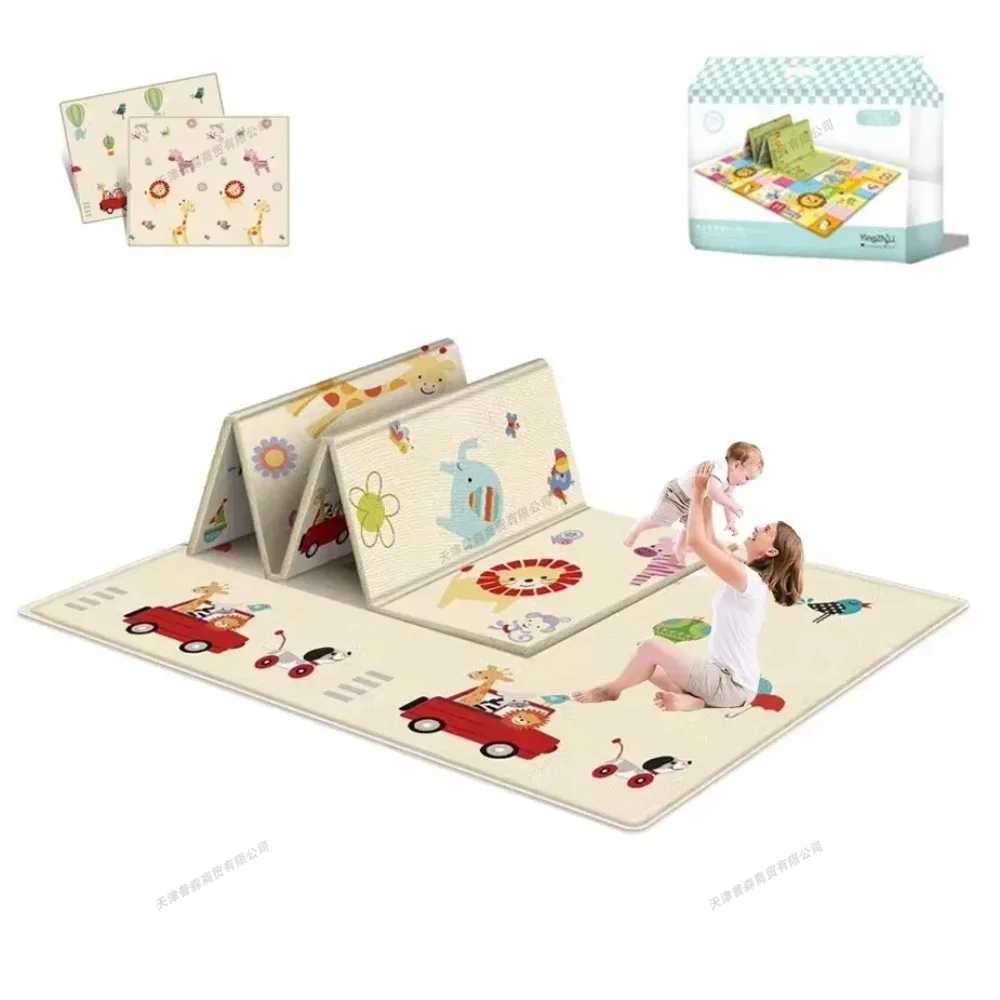 Rugs for Bedroom Baby Foldable Play Mat Activities Mat for Double-Sided Cartoon Pattern Waterproof Children Carpet Easy To Carry y2506090WER