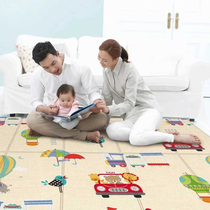 97*177cm Baby Play Mat Foldable Children Carpet Double-Sided Pattern Kid Room Carpet Educational Activity Surface Easy to Carry y2506095KXY