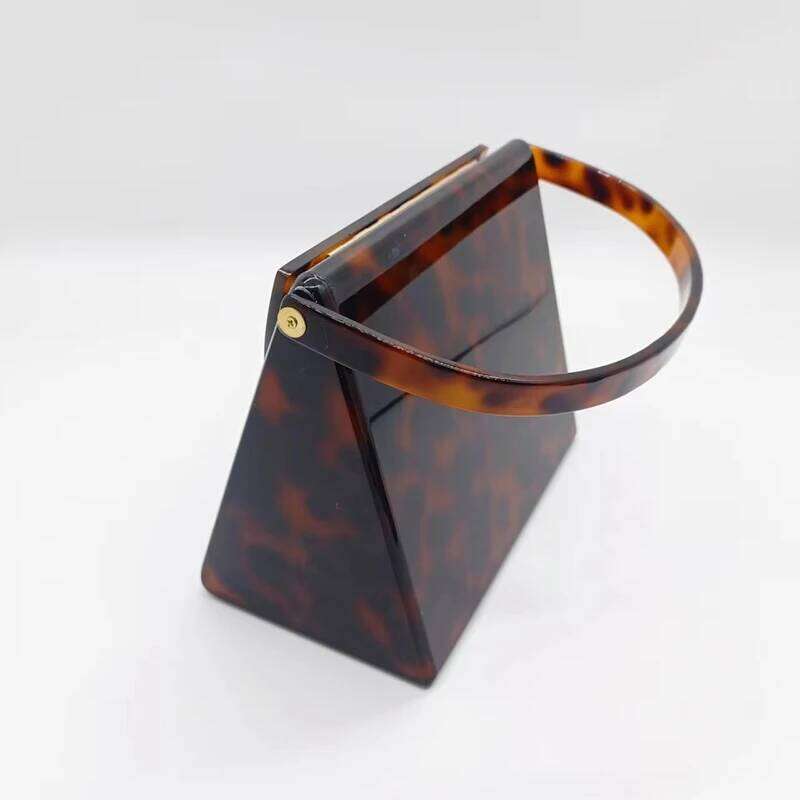 New Brand Acrylic Evening Bags Black Amber Leopard Clutch Purse Designer Women Wallet Wedding Bridal Party Prom Handbag