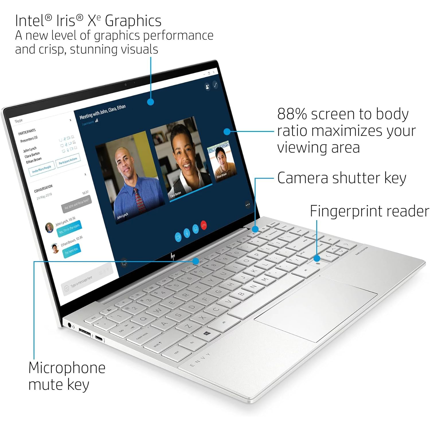 HP Laptop 13 13.3" 1920 x 1080 LED-Backlit Intel Core i5-1135G7 4-Core 8GB DDR4 256B SSD Windows 11 Home Silver(USED 90% NEW)