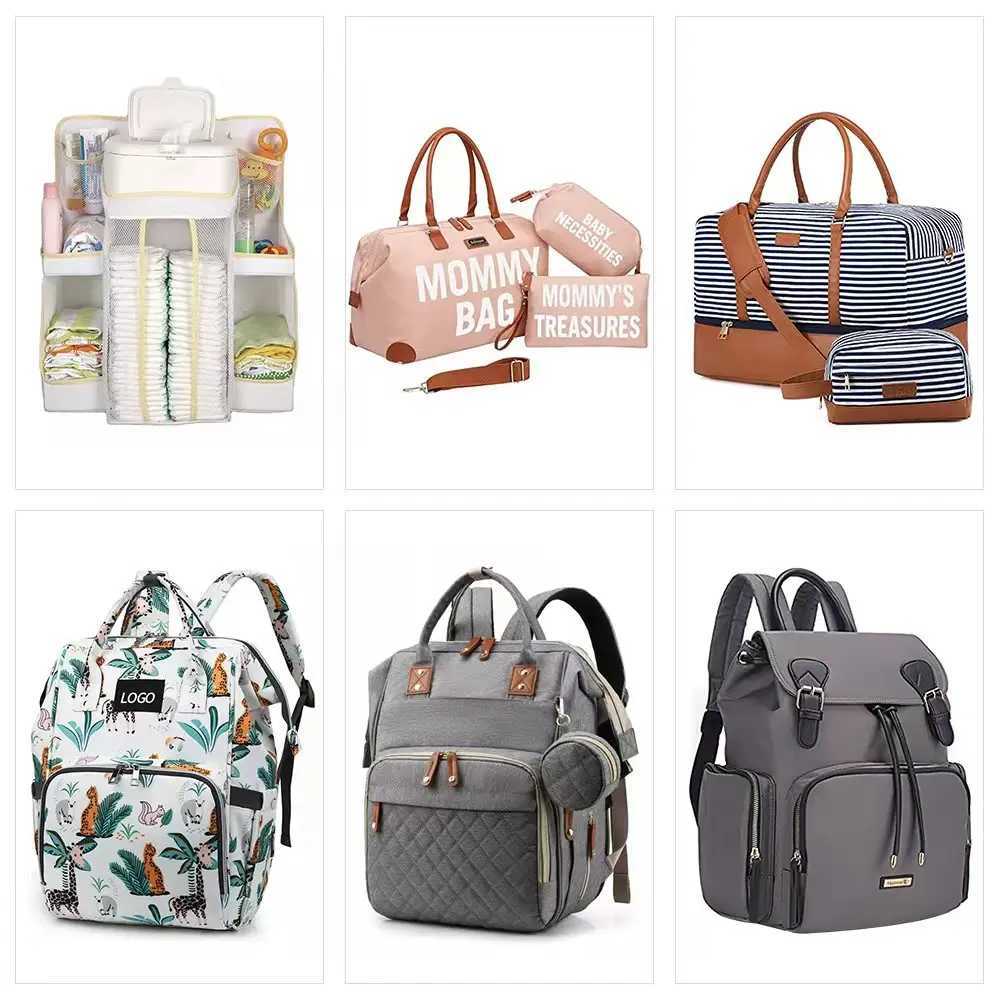 Fashionable Mommy Bag Folding Baby Bed Mother Large Capacity Portable Milk Bottle Diaper Double Shoulder Moms Bag y2506095PQQ
