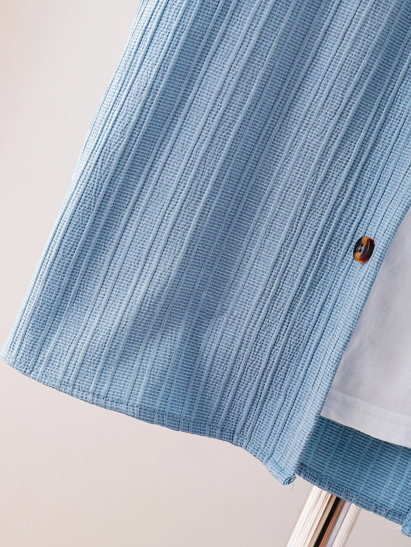 adult summer open chest button short sleevedloose shorts casual outfit 250603