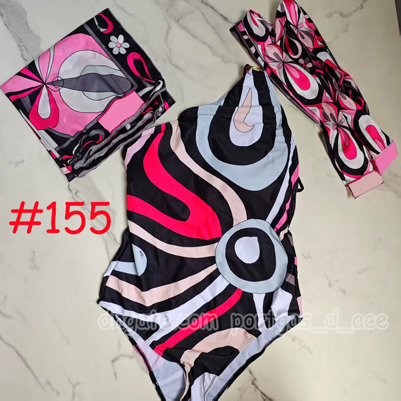 Brand Colorblock Bikinis Women Designer Swim Trunks Headband Scarf Swimwear Skirt Cover Ups Beach Holiday Halter Bathing Suits Sarong Shorts 06