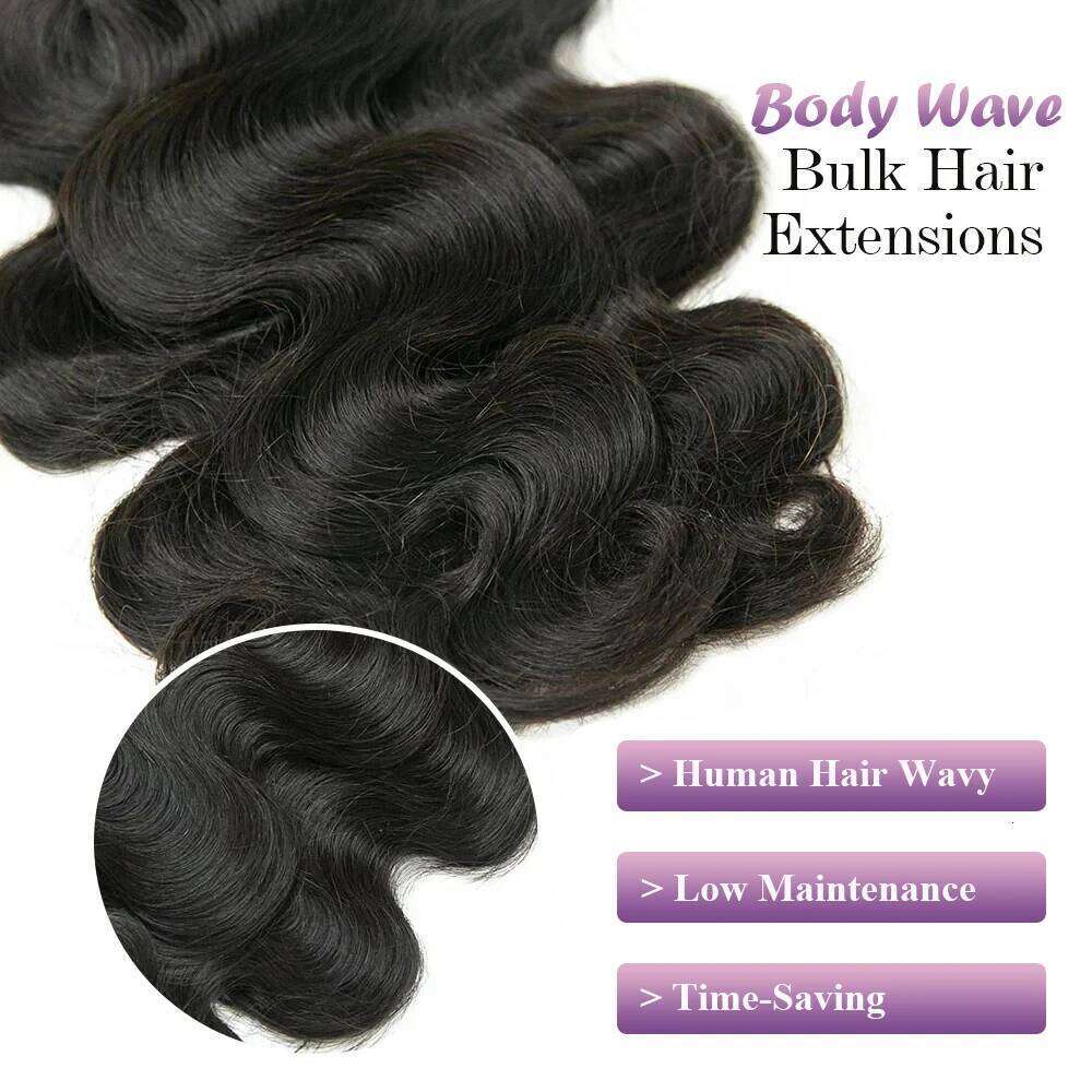 Body Wave Braiding Extensions Real Color 3/4 Bundles 100% Natural Human Raw Hair Bulk