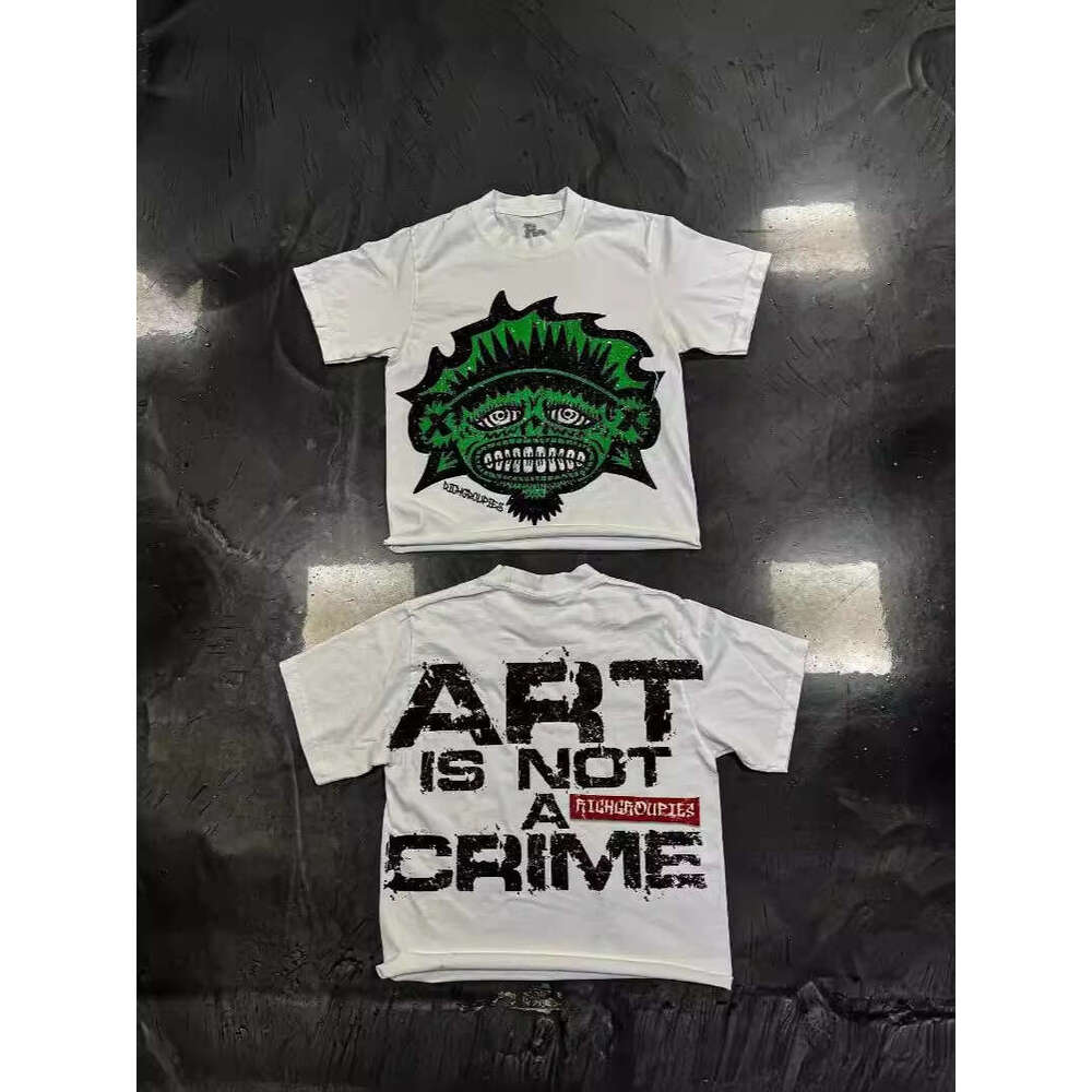 Y2K fashion Oversized Printed Short Sleeve Men's T-Shirt Casual Harajuku Streetwear Top Couple