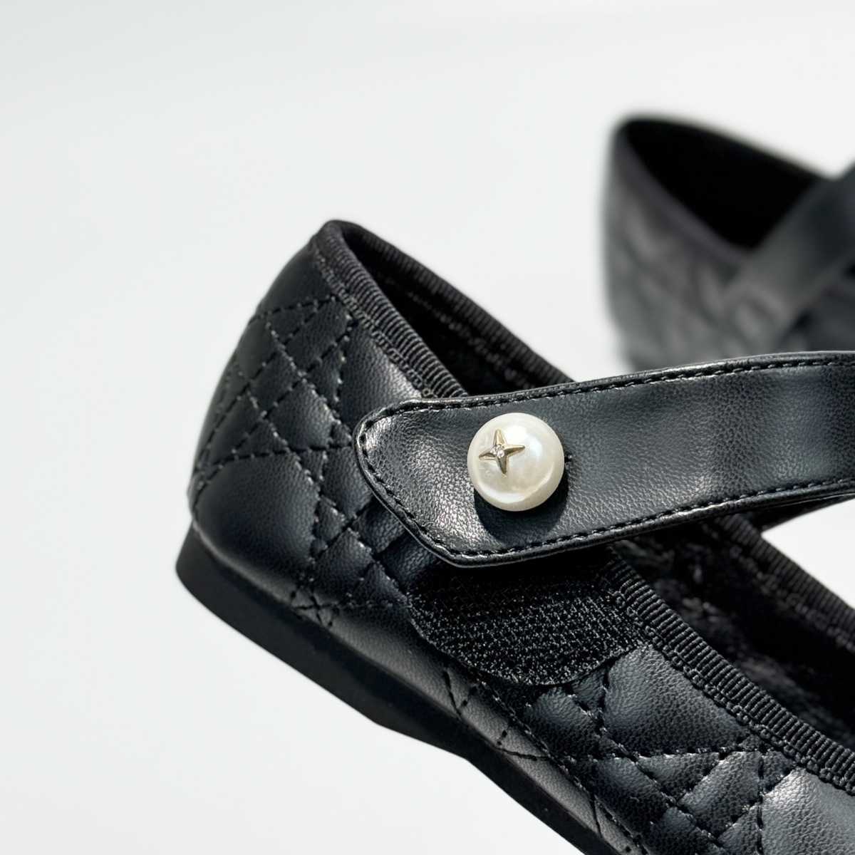 Ins-style girl's fashionable princess shoes, diamond-patterned, sweet little chic style ankle boots, Velcro fastening baby shallow-toe leather sh