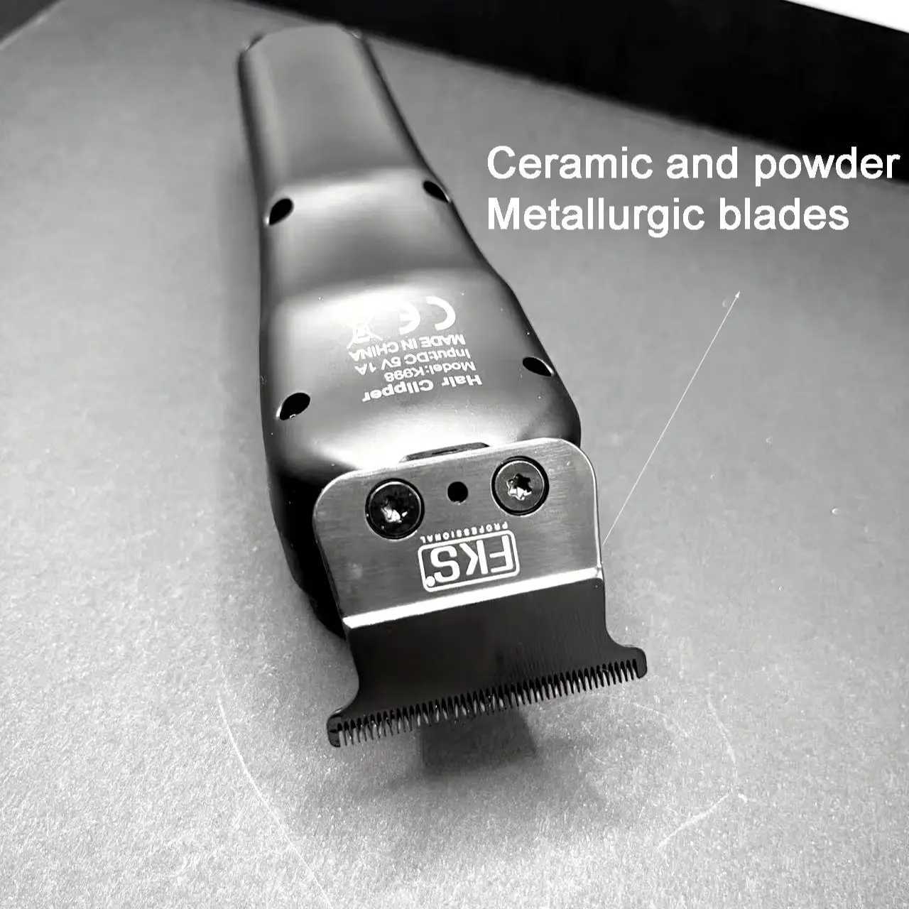 FKS Professional Barber Hair Clipper Trimmer 7000-9000RPM Engraving Scissors Ceramic DLC Coated Blades USB Charging W250609