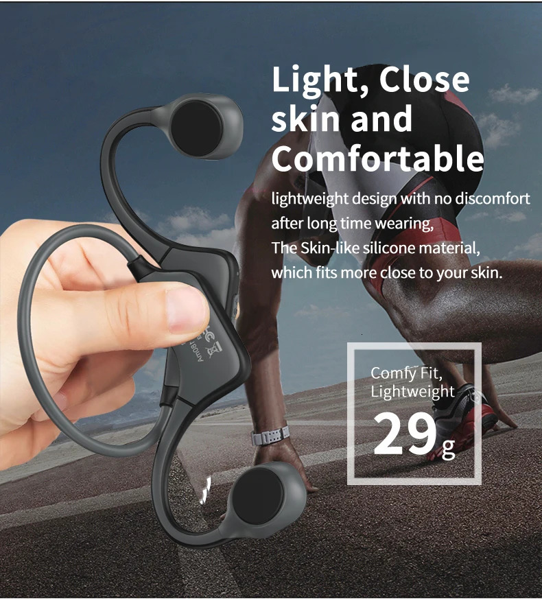 2024 Classic DG08 Bone Conduction Headphone Wireless Bluetooth Headset with MIC BT 5.3 Waterproof for Sport Running Workouts 250609