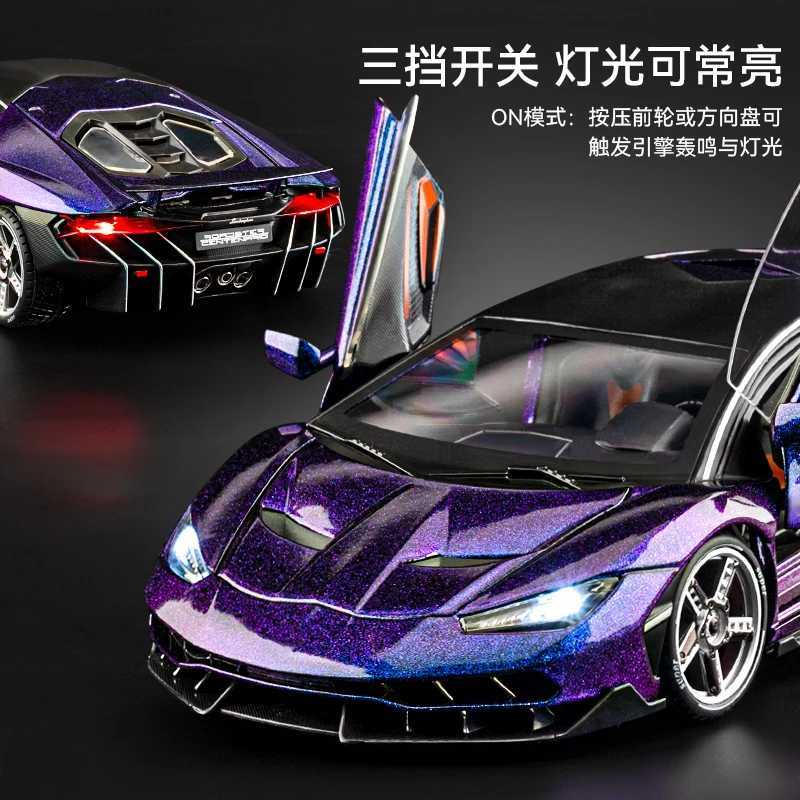 1 18 Lambor LP770-4 Supercar Alloy Model Diecasts Toy Vehicles Metal Toy Car Model Sound and Light Collection Kids Toy W250609