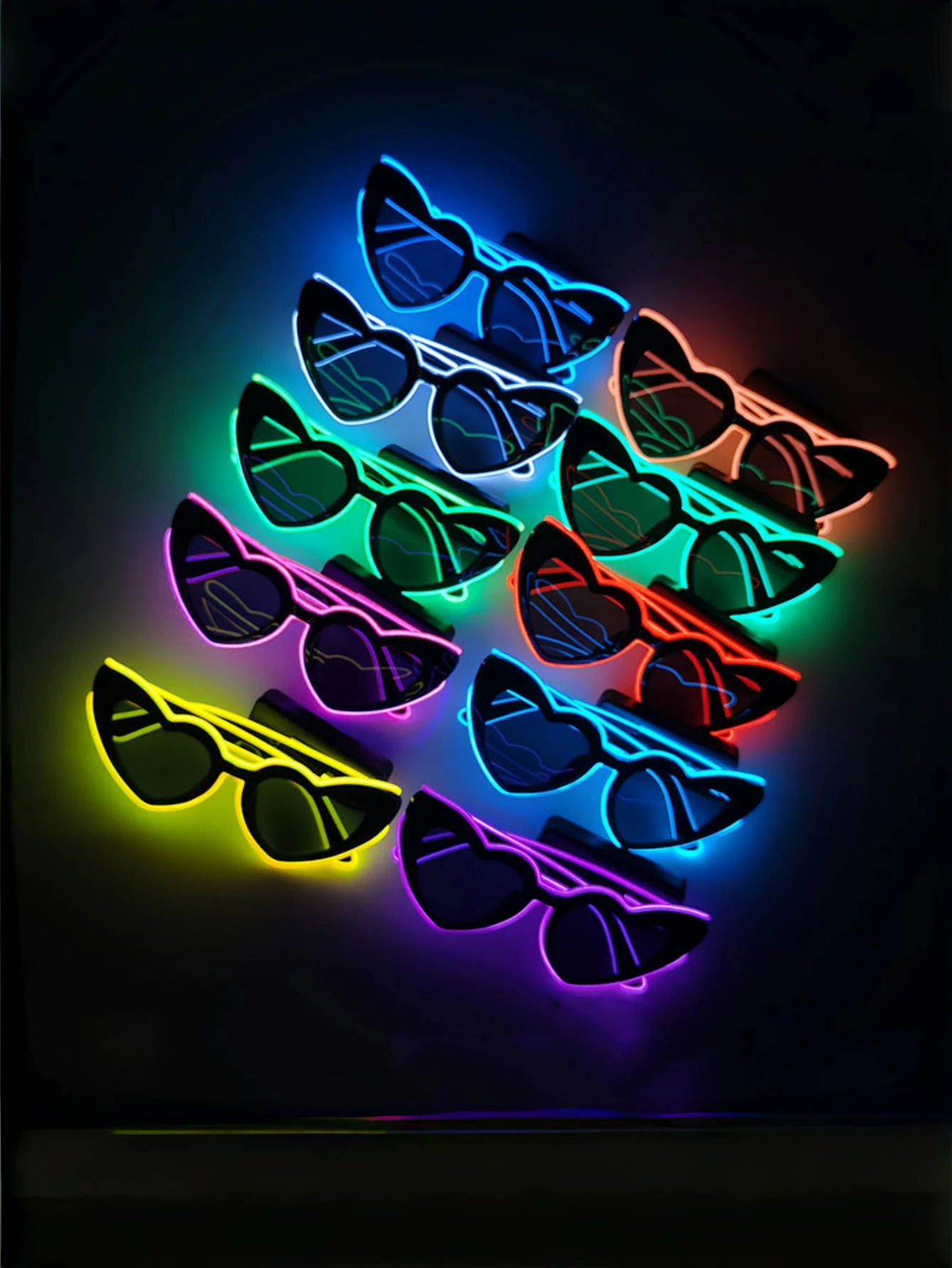 love for heart science and technology luminous glasses LED disco dancing luminous KTV bar electric syllable atmosp 250618