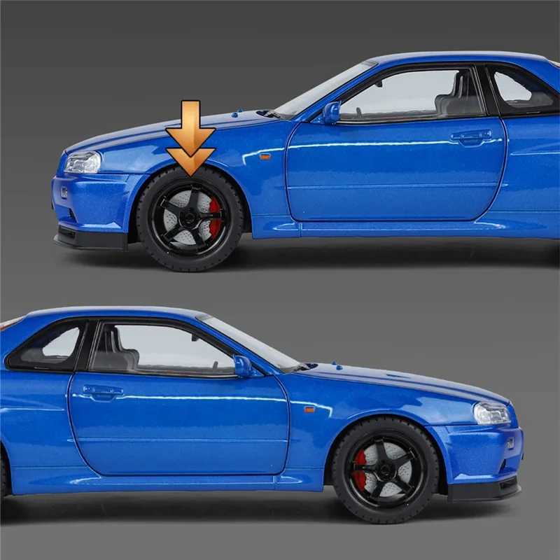 Large Size 1 18 Skyline Ares GTR GT-R R34 Alloy Sports Car Model Diecasts Metal Racing Car Vehicles Model Sound Light Kids Gifts W250609