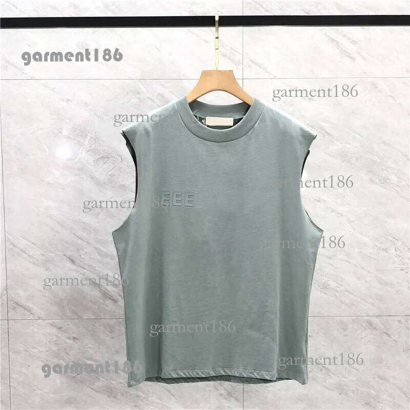 2025 Mens Tank Top t shirt lettering pure cotton lady sports casual loose high street sleeveless Vest Top USA SIZE S-2XL 636