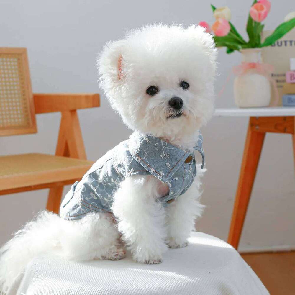 Denim Doggie Pet et Sleeveless Vest Jeans Coat Autumn Spring Wear Apparel For Small Medium Dog XS XL Cat Puppy Clothes Goods