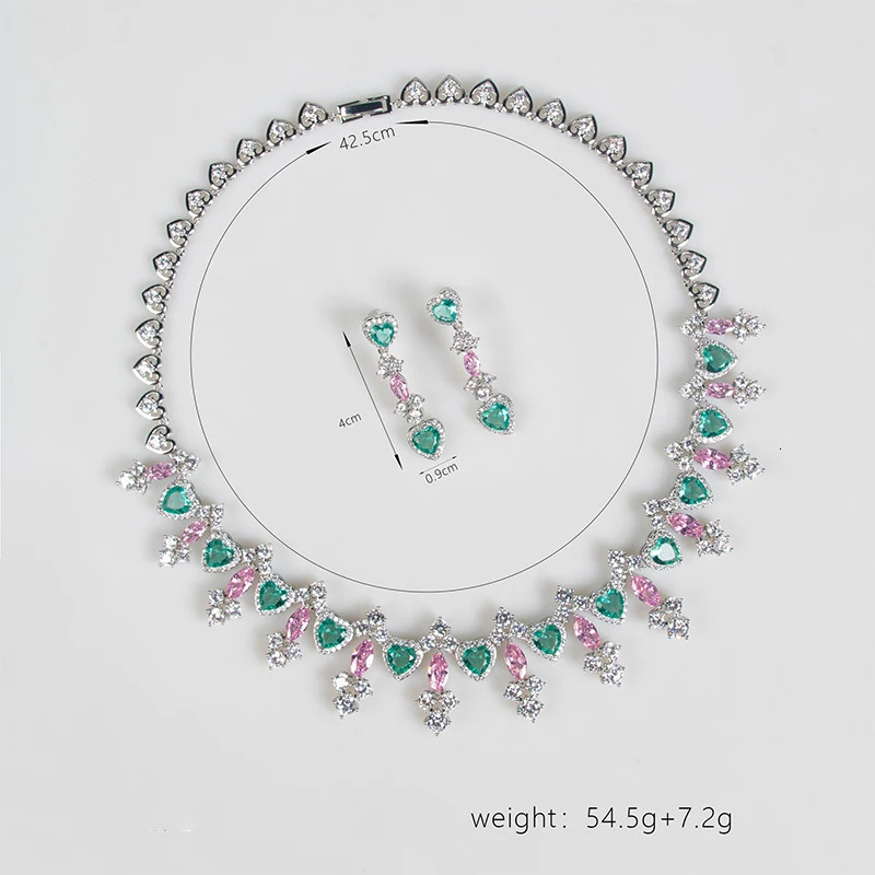 Womens Light Elegant Zircon Water Drop Necklace Earring Set Fashionable And Versatile Unique Sense Set 250618