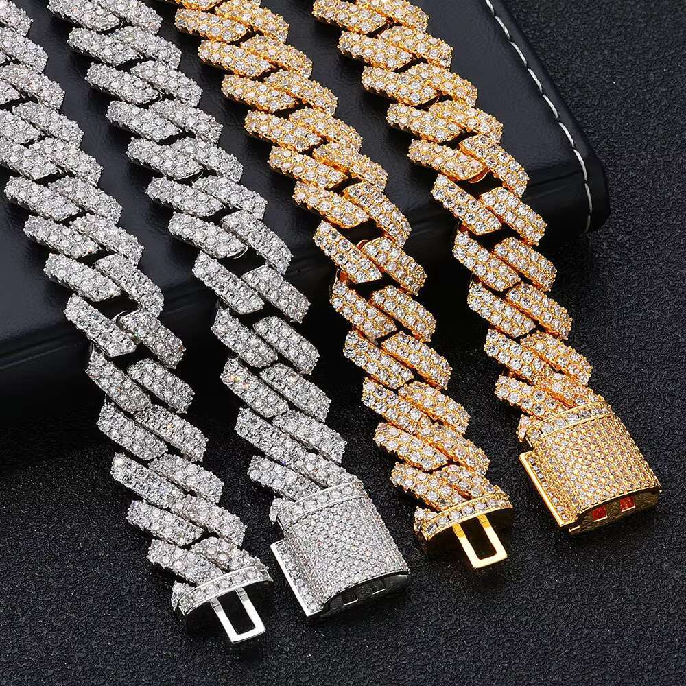 10mm-14mm Width Cubic Zirconia Cuban Link Chain Necklace Bracelet for Men Sparkling CZ Diamond Tennis Bracelet Jewelry Gift