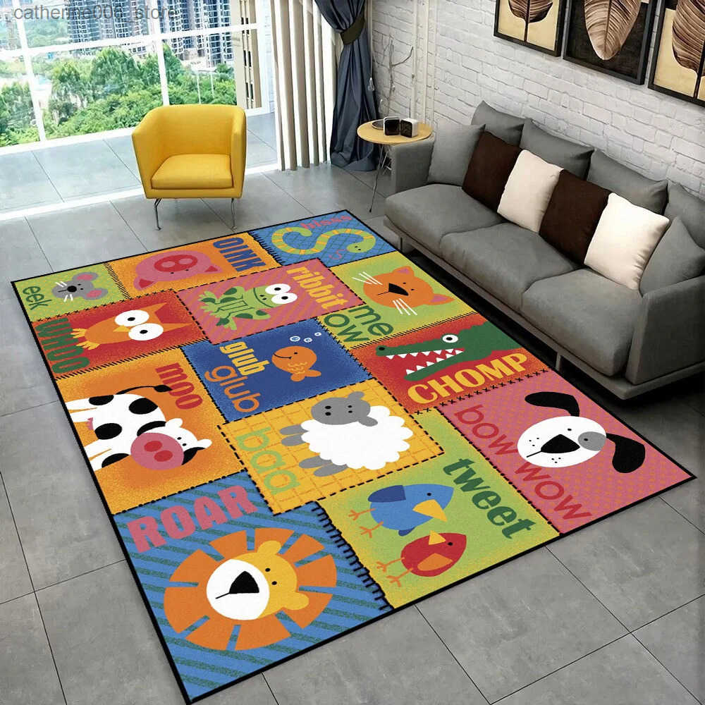 ABC Cartoon Alphabet Children Crawling Kids Playroom Early Education Area Rug Carpet for Living Room Bedroom Sofa Non-slip Mat y2506099S6J