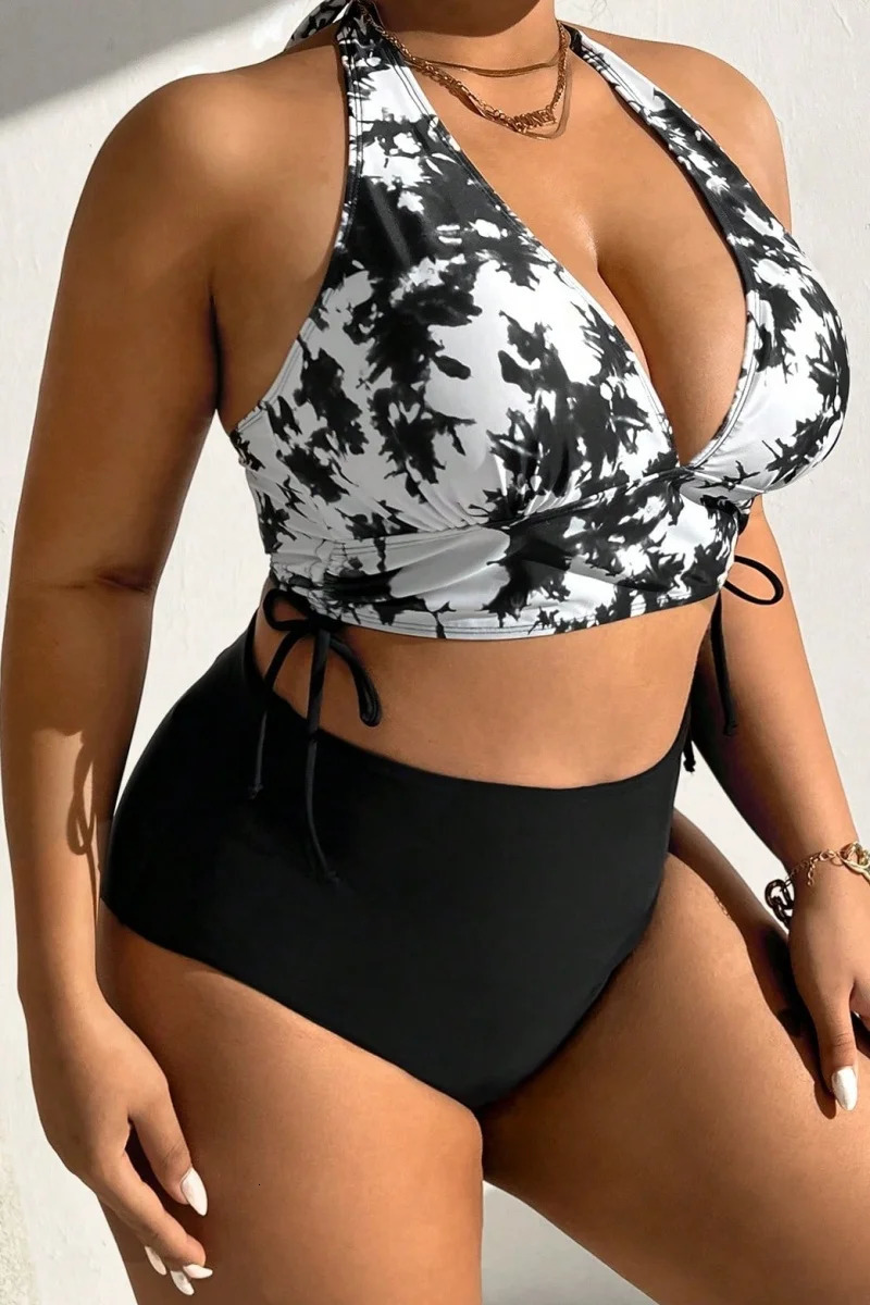 2025 Women Bikinis Set Swimsuit Swimwear Plus Size Push Up Large Big Floral Swimming Beachwear Bathing y250527