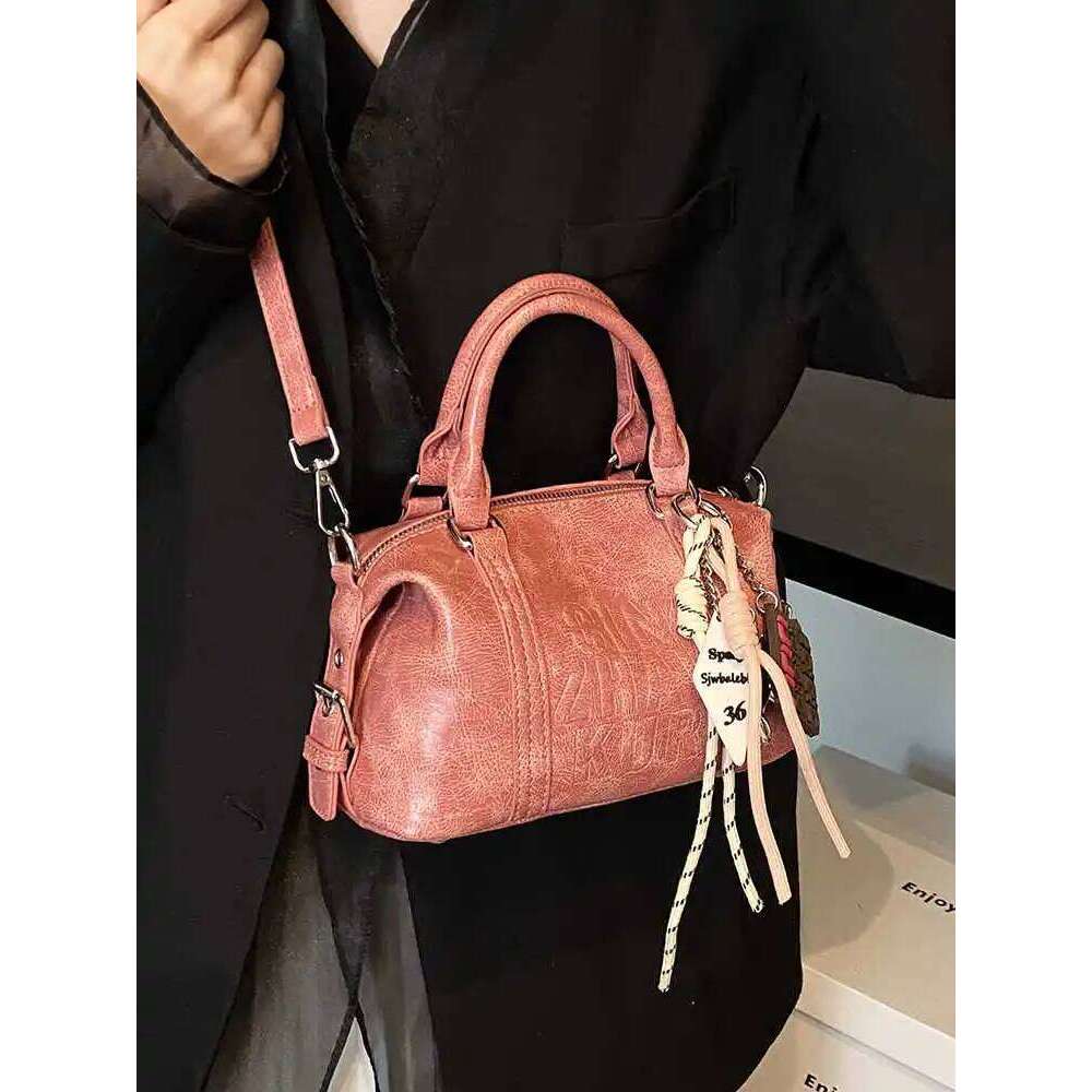 Vintage Letter Tote Pillow For Women 2025 New Soft Leather Commuter Shoulder Bag Lady Crossbody Bags