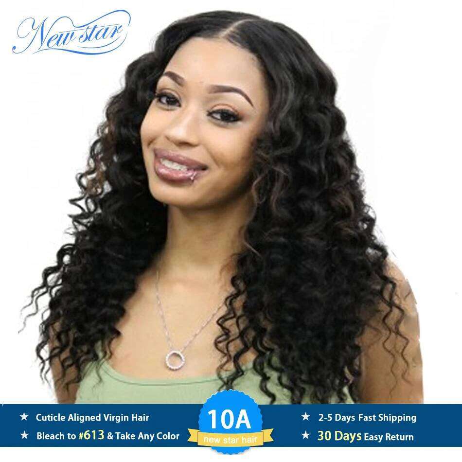 New Star 11A Deep Wave Brazilian Virgin Human 3 Bundles Raw Extension Cuticle Aligned Unprocessed Thick Hair Waving
