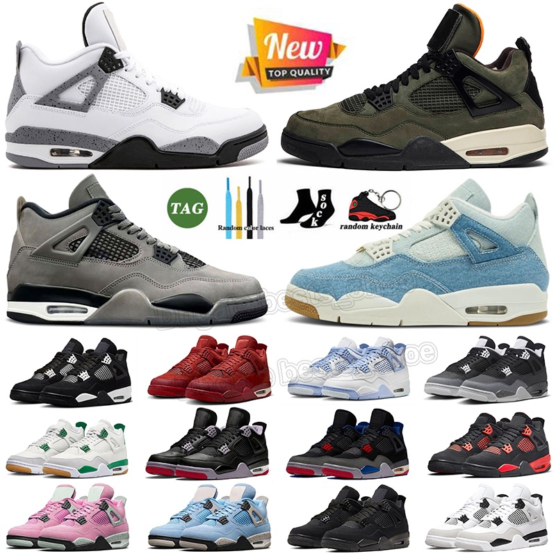 4 Mens Basketball Shoes 4s Trainers Bred Reimagined White Cement Military Black Cat Red Thunder Pink Oreo UNC Undefeated Mamba Women Sneakers Platform Sports