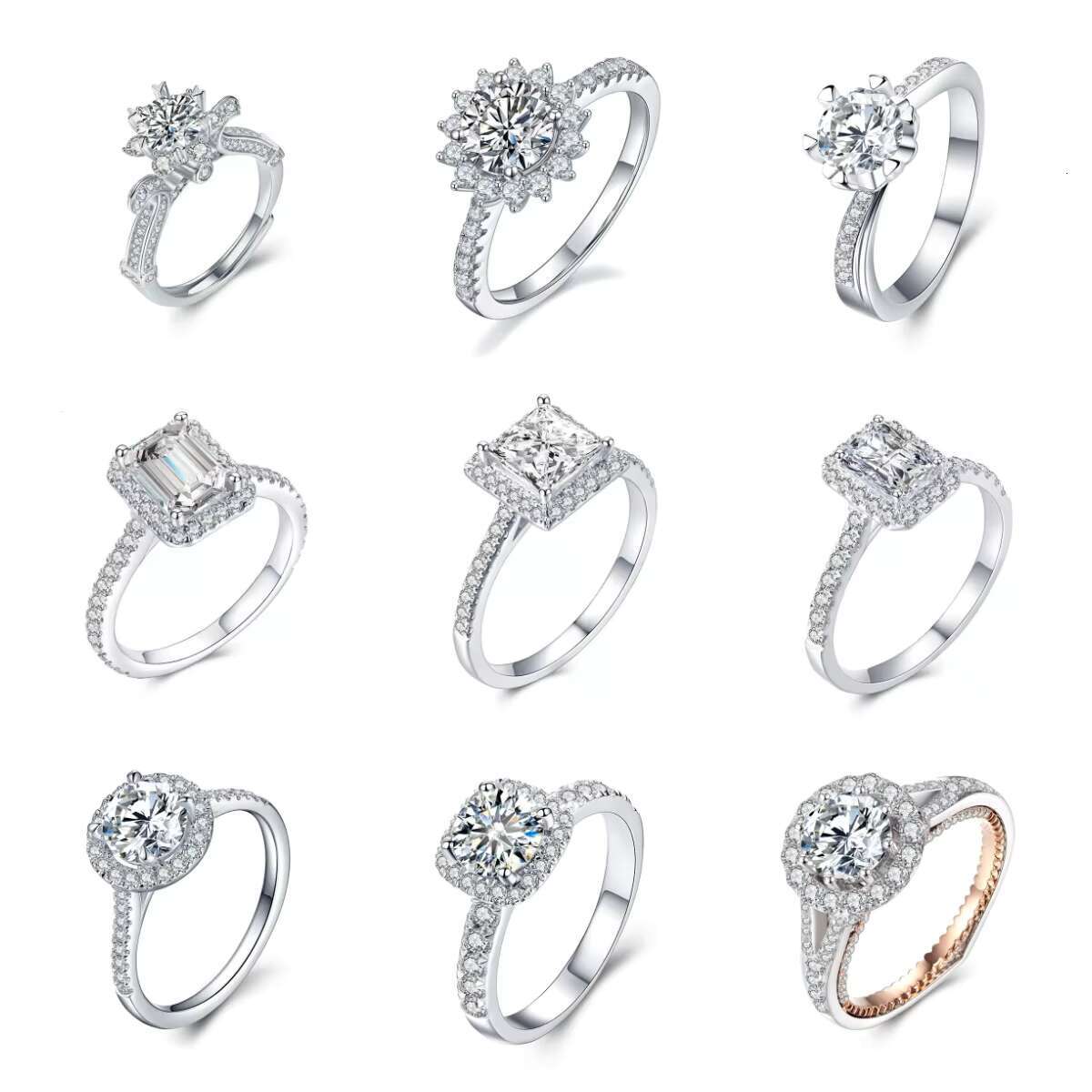 Sterling Jewelry Wedding Band Custom Fashion Eternity Fine Hip Hop Real Silver 925 for Men Diamond Moissanite Engagement Ring