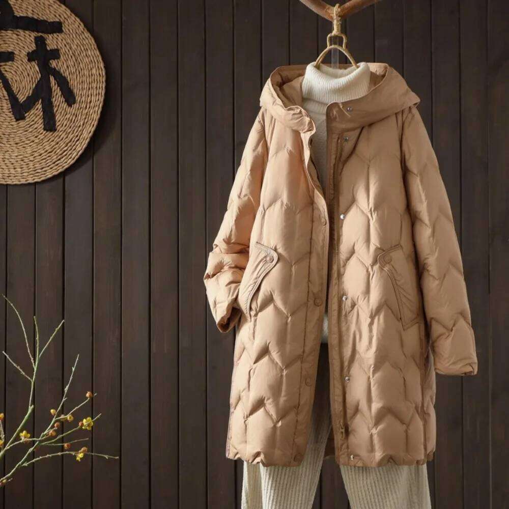 OFTBUY 2025 New Autumn Winter Clothing Women Fashion Hooded White Duck Down Coat Female Lightweight Warm Puffer Jacket Lady