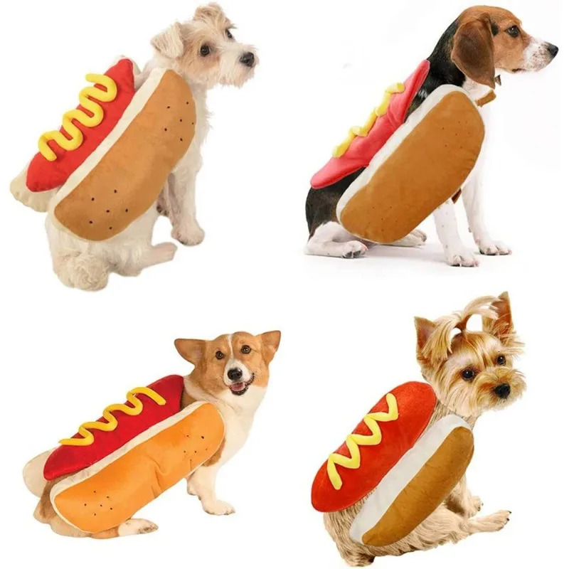 Dog Funny Halloween Costumes Shaped Dachshund Sausage Adjustable Clothes Pet Apparel Dressing Up Cat Party Costume Suit 250609