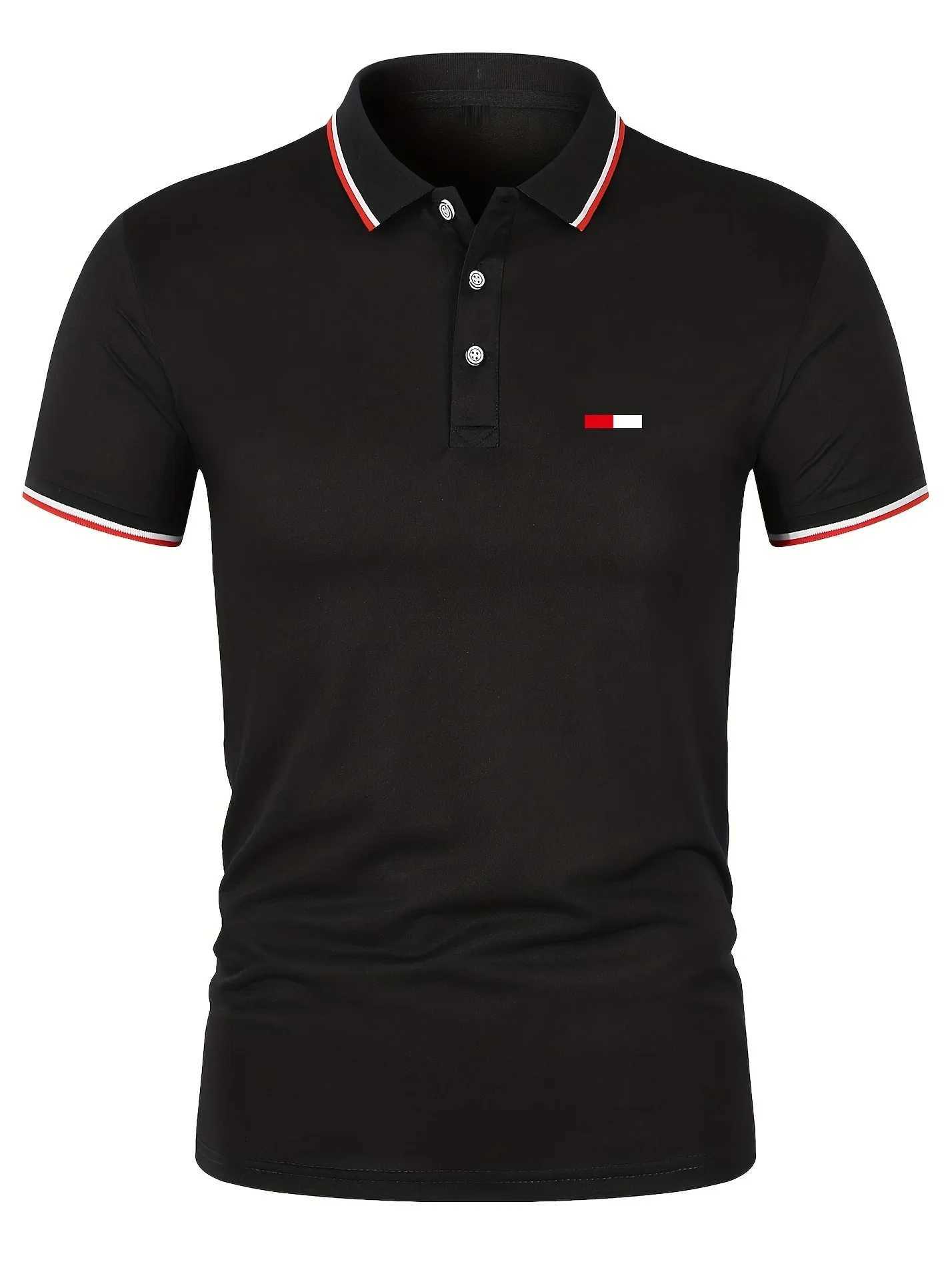 Mens 100% Cotton Summer Casual Fashion Loose Plus Size Flag Pattern Printed Lapel Short Sleeve Polo Shirt Top Travel Outfit X250609